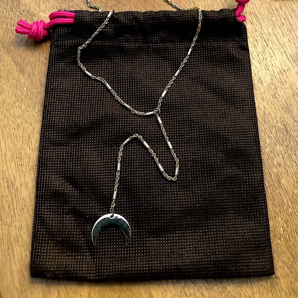 Free People Y-shaped Moon Necklace - Gold - Picture 1 of 2